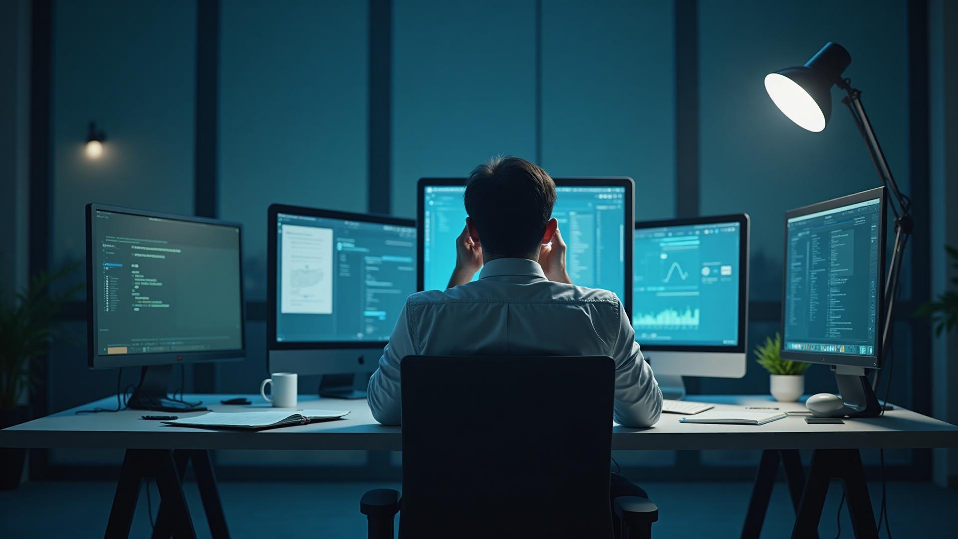 Business owner experiencing decision fatigue at their desk